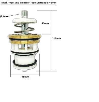 40mm Plumber Type Metropole Flush 1.5"/PE-1107