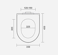 HINDWARE CLIPPER MODEL TOILET SEAT COVER SLOW FALL PART CODE PE-H 506592 SW - ONLY TOILET LID PP